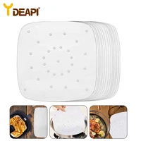 ydeapi 100 sheets air fryer square baking paper silicone oil paper for buncake paper saucer non stick steaming basket mat
