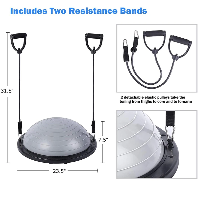 YXTC Йога Пилатес фитнес баланс мяч доска с эспандерами стабильность тренировки