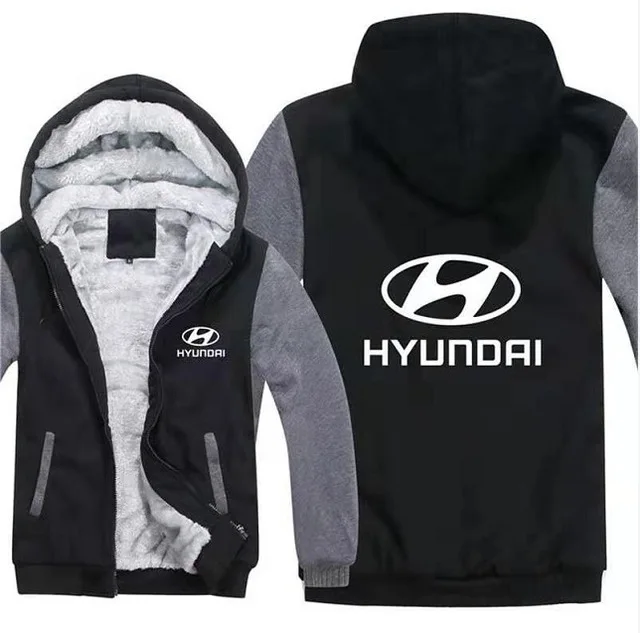 

Winter Casual Hooded Hoodies for Hyundai sweatshirt zipper men Thicken coat male