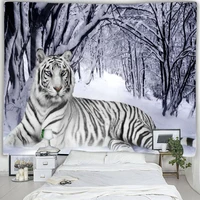 white tiger snow tapestry indian mandala wall tapestry bohemian bedroom dormitory wall yoga blanket sofa blanket
