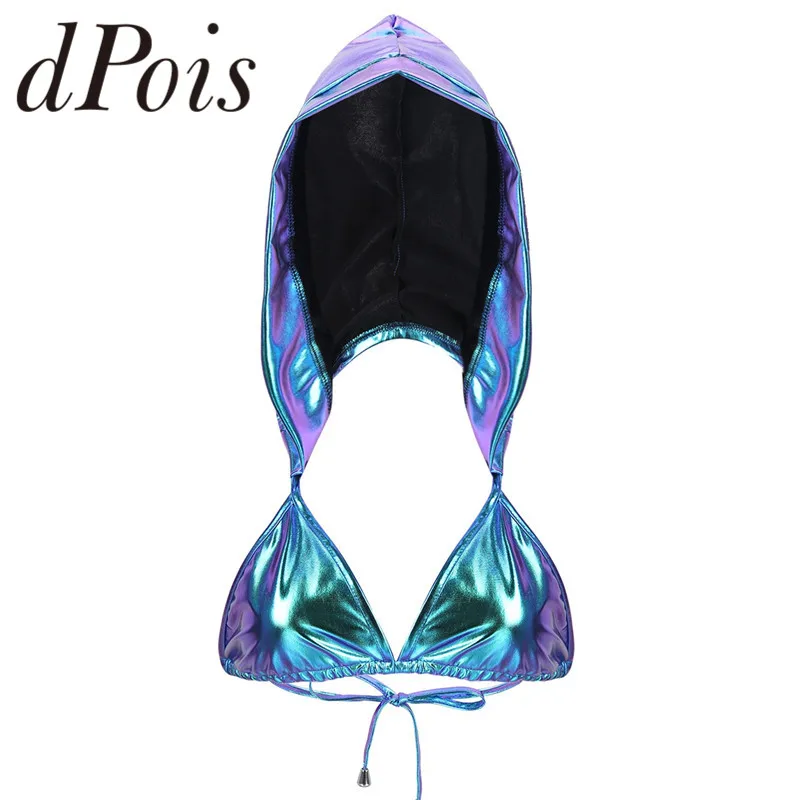 Женское блестящее металлическое бюстье купальник бикини топы для женщин