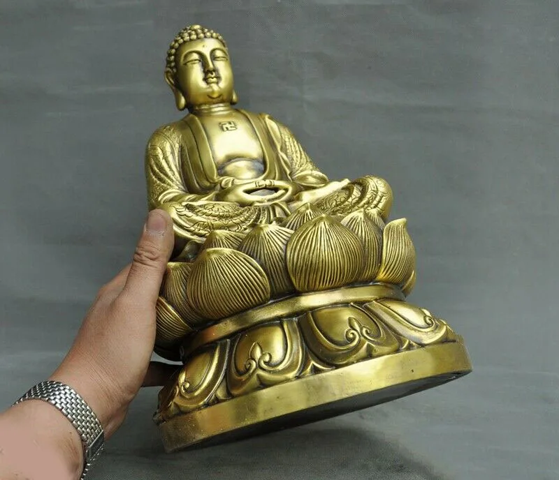 

wedding decoration 15"Tibetan Buddhism Bronze Brass Shakyamuni Shakya Mani Tathagata Buddha statue
