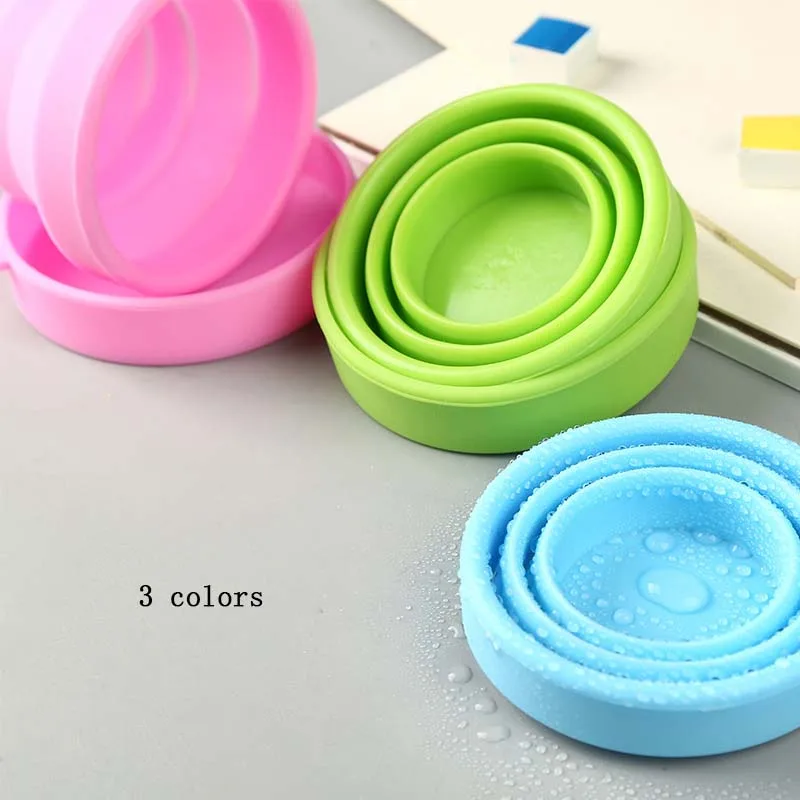 

Silicone trumpet retractable folding water cup watercolor paint gouache painting brush pen bucket sketching portable art tool