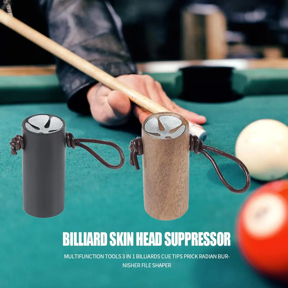 

2 in 1 Billiards Cue Tips Tools Billiard Club Grinder Rod Tips Wood and Aluminum Alloy Prick Radian Burnisher Pool Accessories