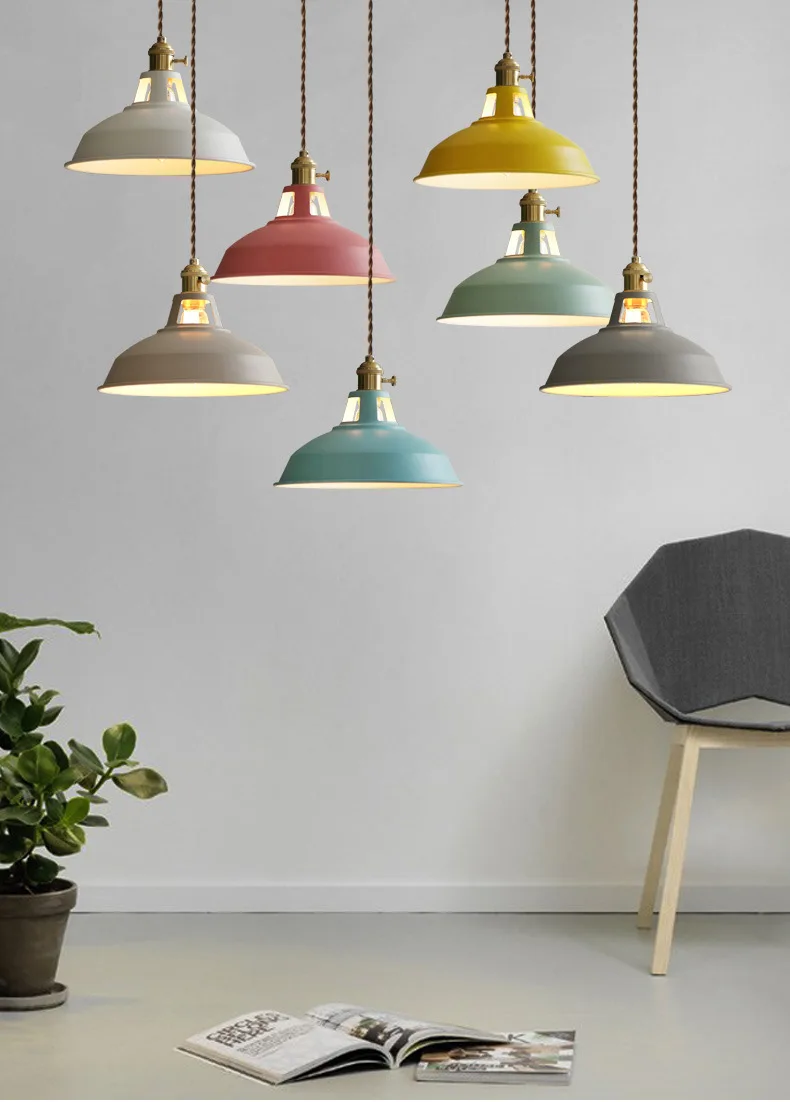 YUENSLIGHTING разноцветный металлический оттенок макароны подвесные светильники