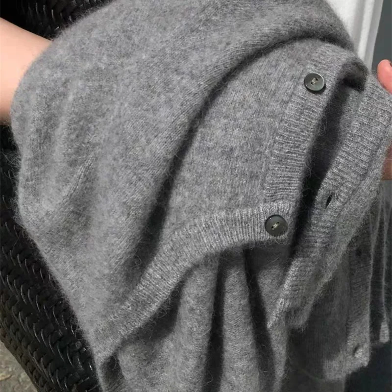 Женский однобортный джемпер кашемировый свитер Кардиган с длинным рукавом