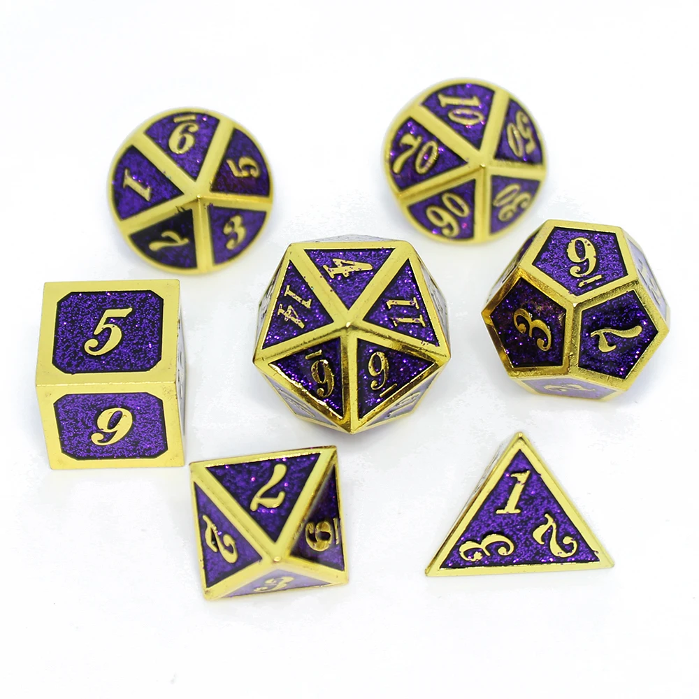 Металлические игральные кости starlight многогранные Твердые d4 d6 d8 d10 d12 d20 7 шт. из