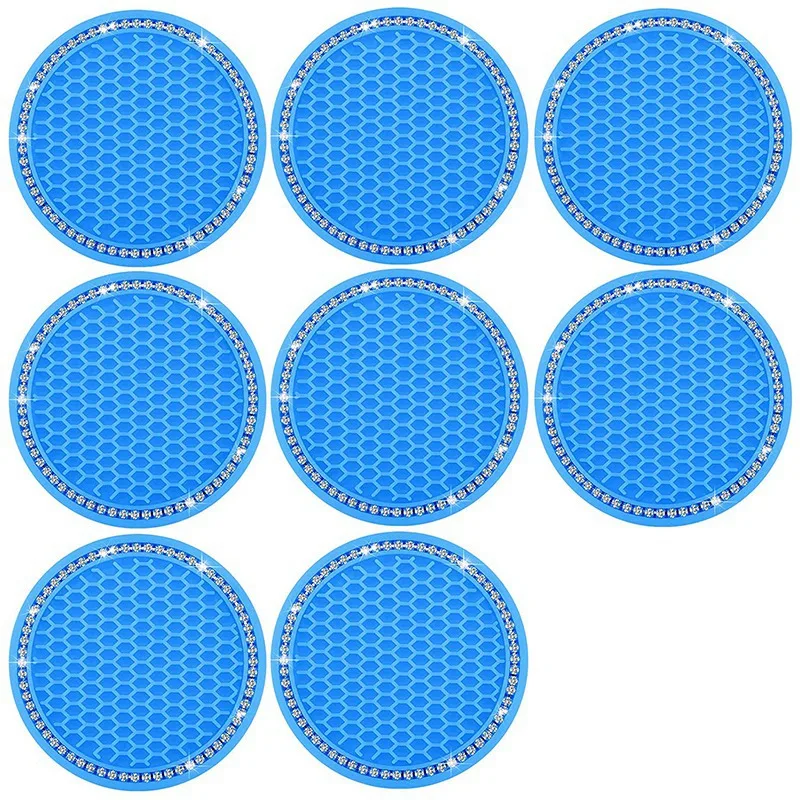 

8 Pieces Car Cup Holder Coaster Bling Car Coasters Round Auto Cup Holder For Vehicle Auto Decoration