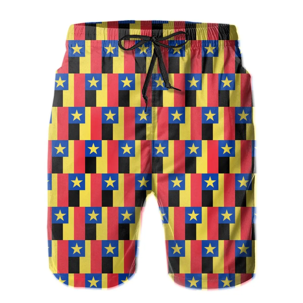 

Summer Men Causal Short Breathable Quick Dry Funny Novelty Belgian running Flag Of Governor-General Of Belgian Congo Hawaii Pant