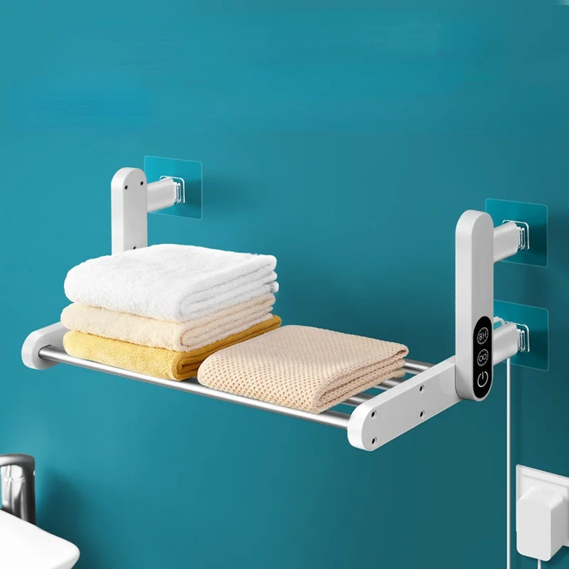 

Punch-free Intelligent Thermostatic Electric Heating Towel Rack Shelf Heating Household Towel Drying Racks Rail Towel Warmer