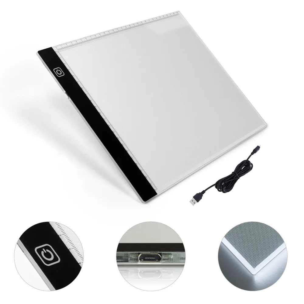 Светодиодный доска для рисования A4 три уровня Плавная копия Litenergy Портативный