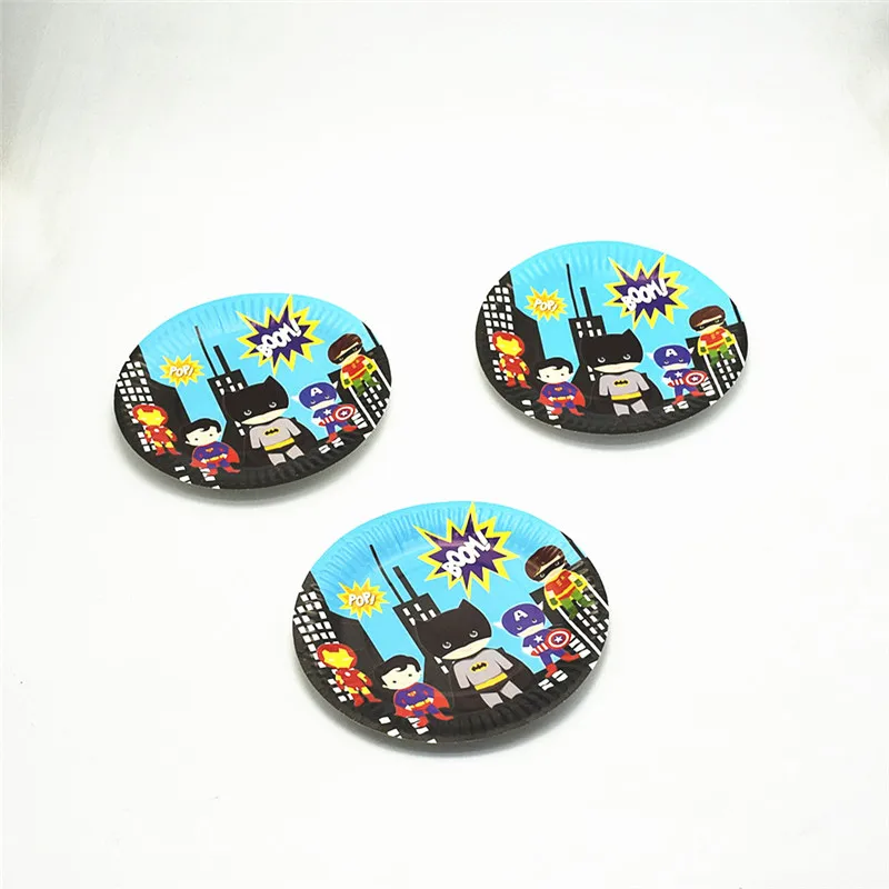 10 шт./партия посуда одноразовые столовые приборы Бэтмен/Супермен/Железный