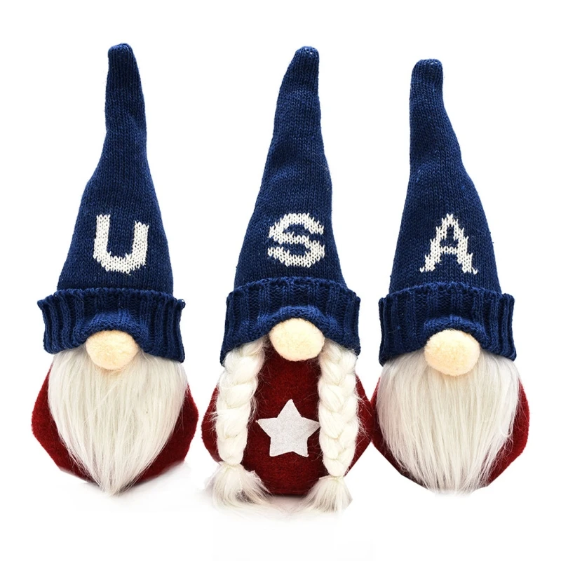 

USA Independence Day Gnome Veterans Day Nisse Tomte Elf Dwarf Scandinavian 4th of July Gift Kitchen Tiered Tray Decorations
