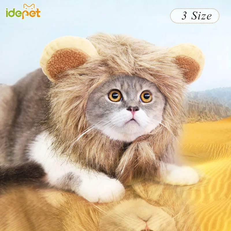 Шапка для маленьких собак и кошек с имитацией Львиной гривы головной платок ушей