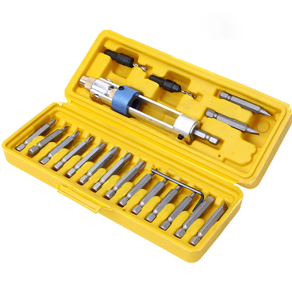 

20pcs Screwdriver Set Half-Time Drill High-Speed Steel Countersunk Bit Set Manual Maintenance Equipment Tool Kit