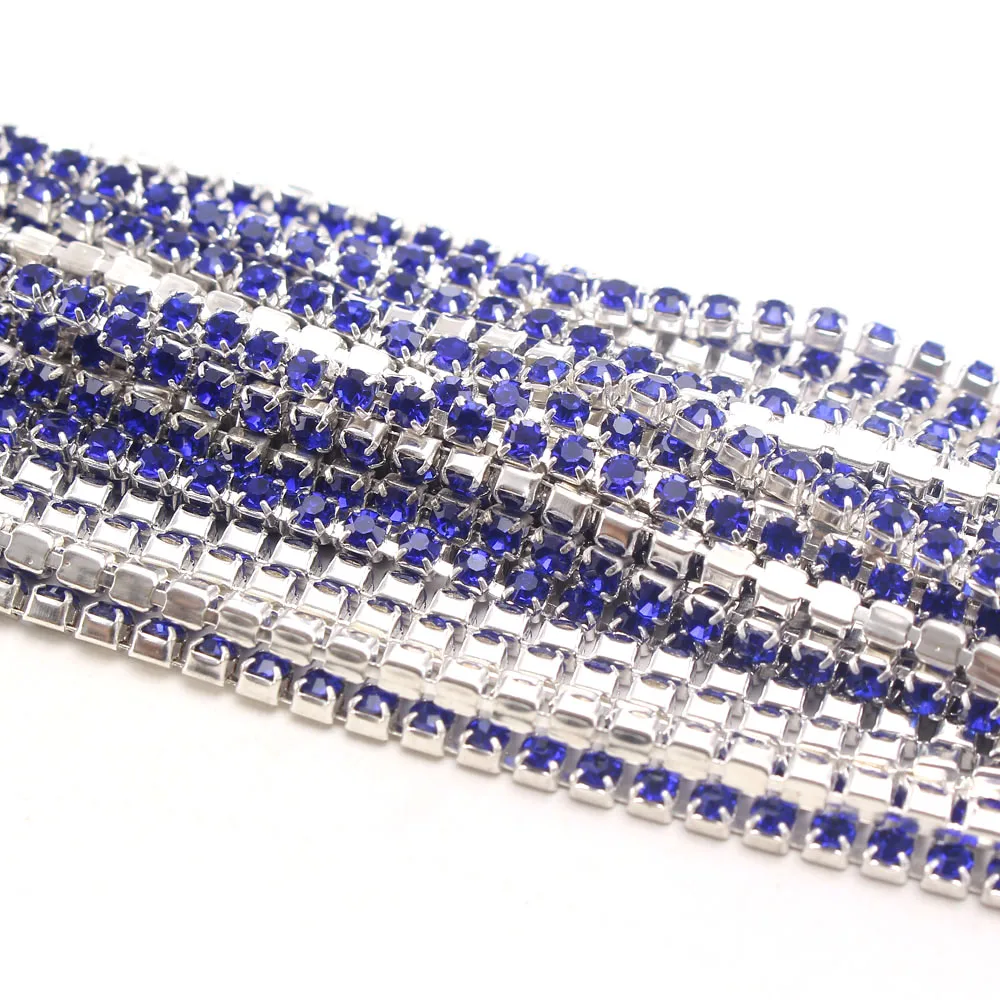 10 ярдов темно синий цвет коготь Кристалл Стразы цепь градиент Сделай Сам плотная