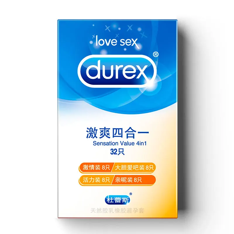 Durex 100Pcs 4 типов презервативы удовольствия различные упаковка презервативов для