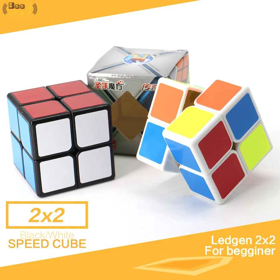 Shengshou Ledgen 2x2 магический куб 2x2x50 мм головоломка скоростной черная белая наклейка