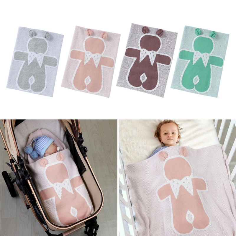 

Baby Blankets Knitted Newborn Swaddle Stroller Bedding Wrap Cartoon Rabbit Boys Girls Receiving Blanket Children Quilts