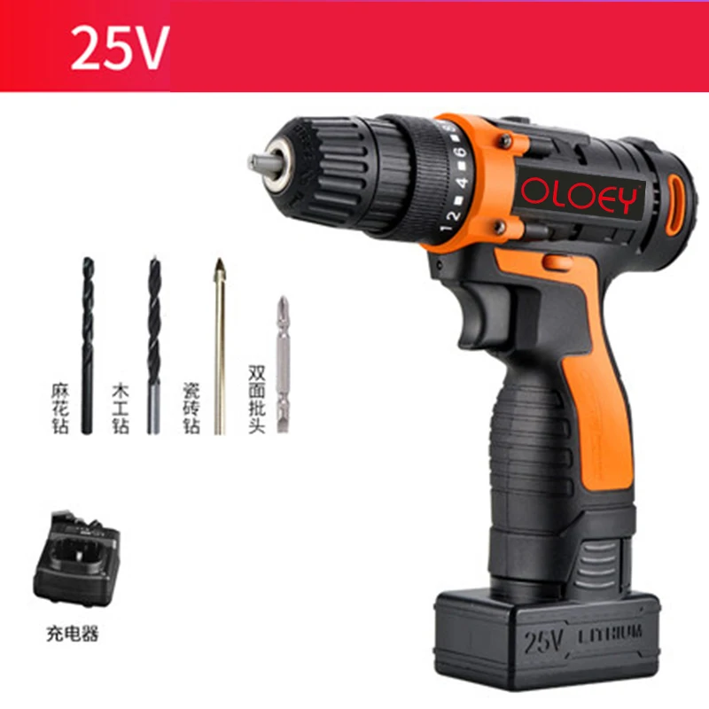 Электрический шуруповерт Аккумуляторная дрель с литиевым аккумулятором гаечный