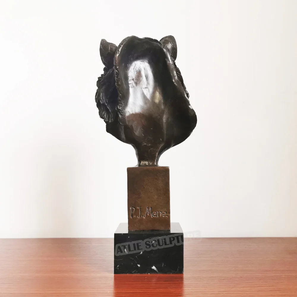 Бронзовая голова тигра скульптура Статуэтка дикая природа Тигр бюст статуя