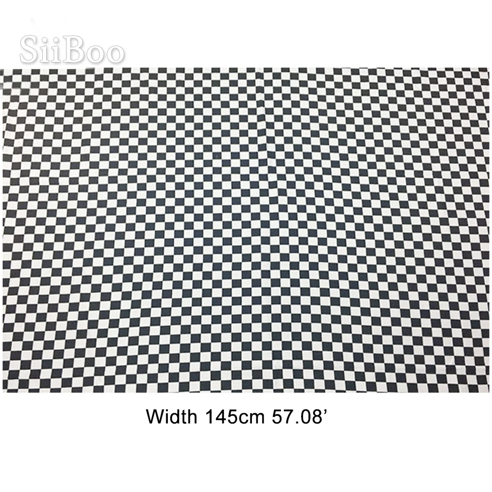Жаккардовая ткань в американском стиле белая черная клетчатая жаккардовая для
