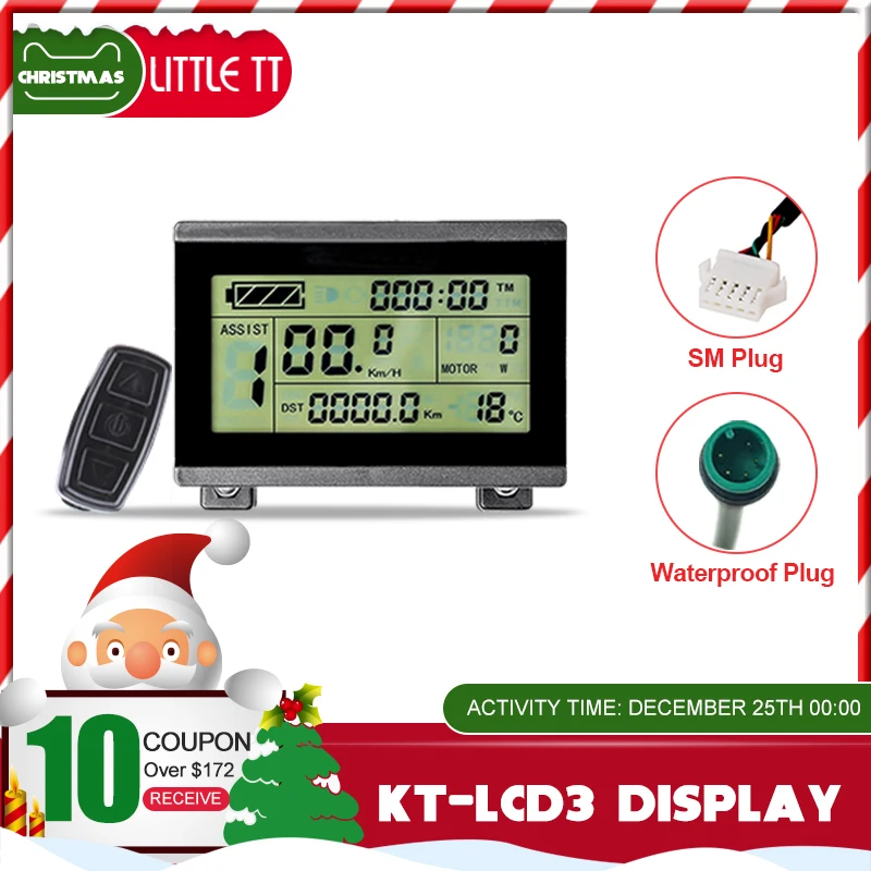 

KT Ebike Kunteng Display LCD3 24V 36V 48V 72V Electric Bicycle Accessories Display With USB Function for Ebike Conversion Kit