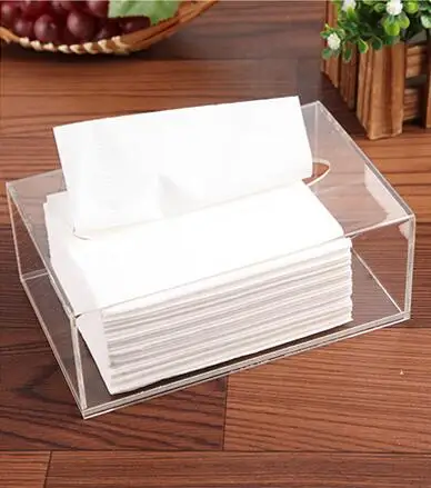 Clear Rectangle 1 Набор, рождественский подарок, черная акриловая коробка для салфеток высшего качества, домашний декор, прямоугольная подставка для салфеток, автомобильная коробка для салфеток, чехол, servilletero caja - Цвет: Clear Rectangle