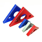 Угловая линейка из алюминиевого сплава, 45 градусов, дюйм, метрическая, треугольная, плотницкая мастерская, Деревообрабатывающие инструменты