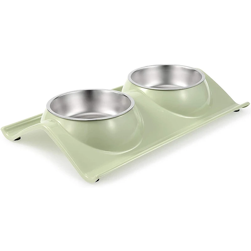 

Double Dog Cat Bowls Premium Stainless Steel Pet Bowls No-Spill Resin Station, Food Water Feeder Cats Small Dogs