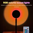 Проекционная лампа RGB, с проекцией заката, радужная атмосфера, светодиодный светильник для дома, спальни, магазина, фоновое Украшение стен, пульт дистанционного управления