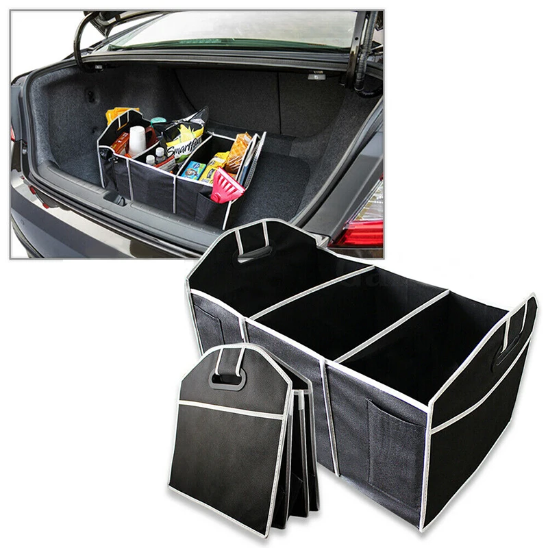 

Trunk Organizer Collapsible Folding Caddy Car Truck Auto Storage Bin Bag 3 Fold Portable Desk Accessories Storage Organizer