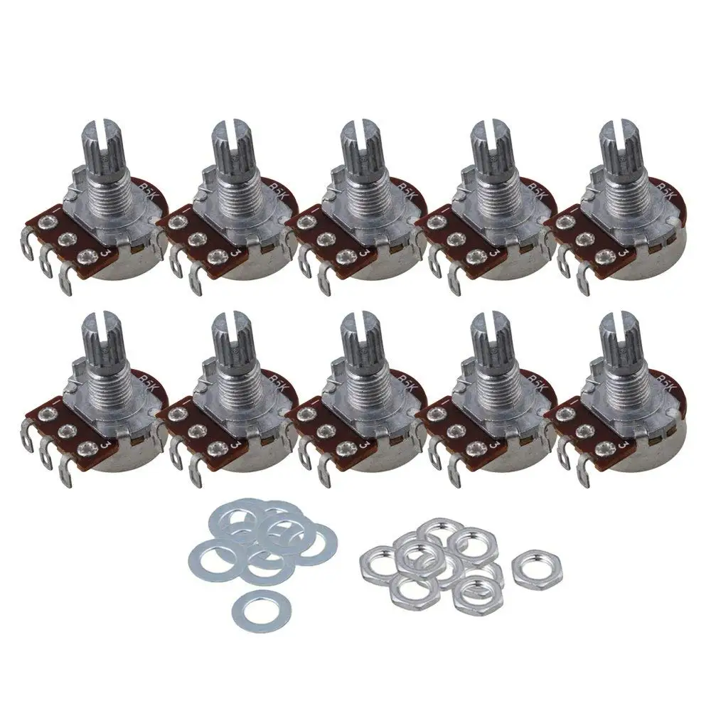 

10PCS B5k Short Shaft 15mm Linear Pot Guitar Tone Potentiometer for Electric Guitar