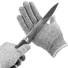 Перчатки с защитой от порезов HPPE EN388 ANSI, защитные рабочие перчатки с защитой от порезов уровня 5, перчатки с защитой от порезов, цвет черный и серый