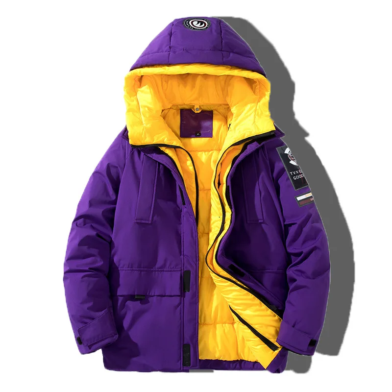 

Women's Oversize Parkas Cotton Padded Thicken Couple Hooded Winter Jackets Solid Loose Casual Warm Outwear for Female 2021