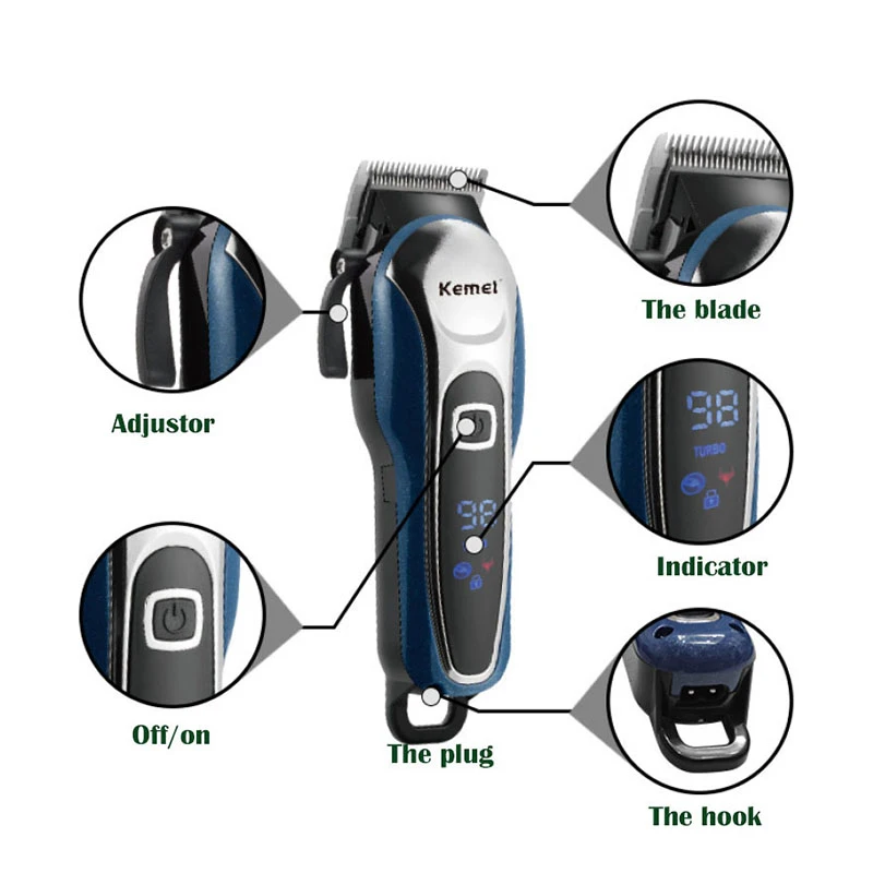 100 240 В с турбонаддувом профессиональный триммер для волос аккумуляторная