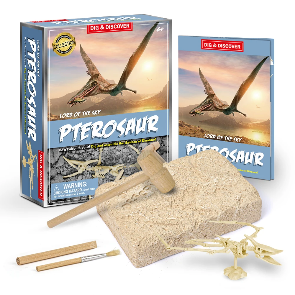 

Dinosaur Toys Digging Fossil Skeleton Kit Action Figure Excavation Educational Kit Toys For Children - Pterodactyl