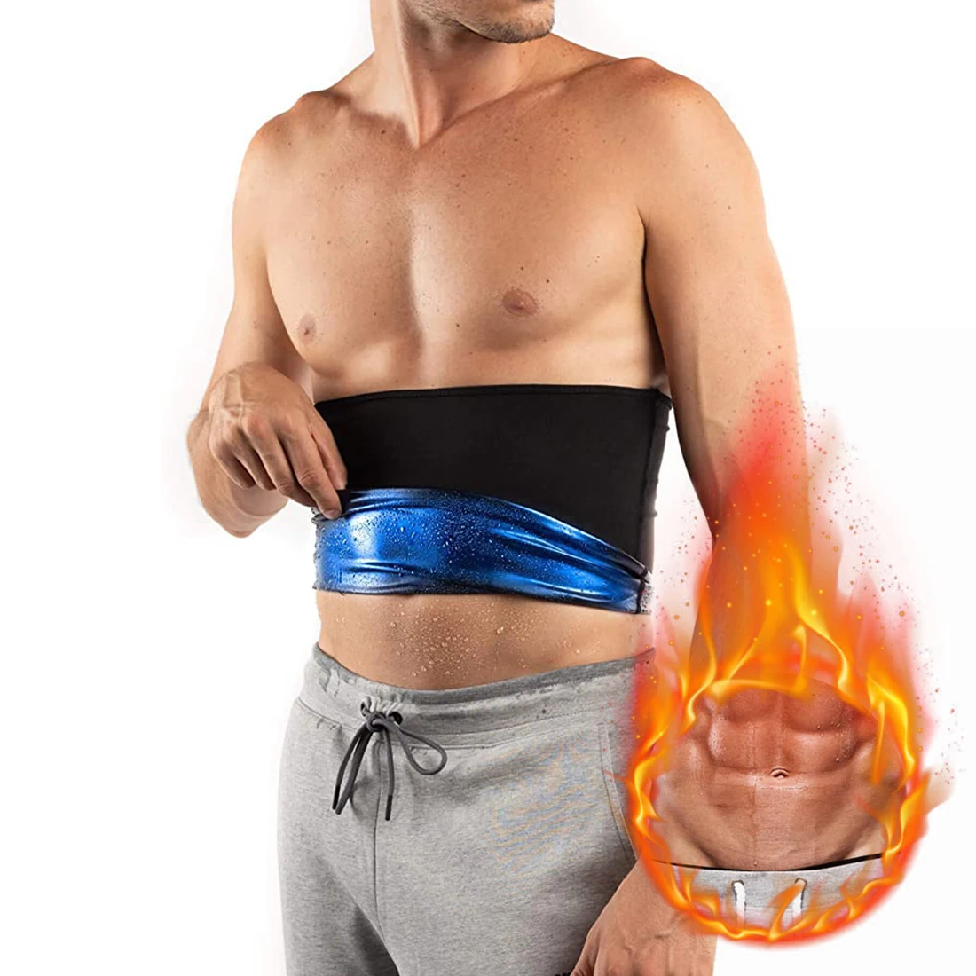 

Unisex Men Sauna Shaper Belt Thermo Body Shapewear Women Slimming Girdle Workout Waist Trainer Corset Gym Abdomen Fat Burning