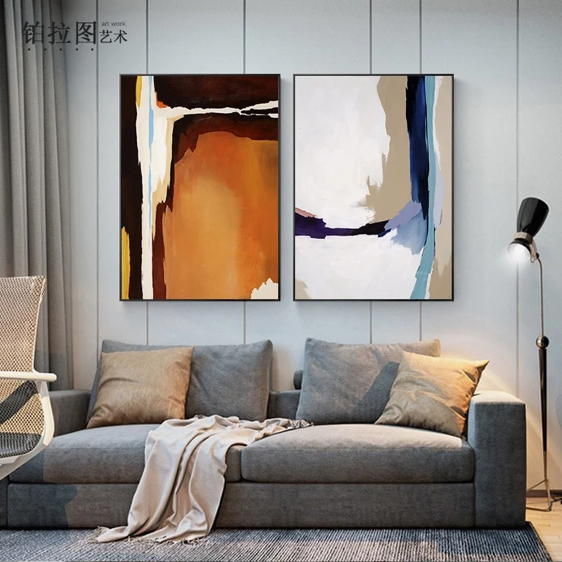 

Frameless Modern Minimalist Living Room Decoration Painting Bedroom Hanging Painting Abstract Geometric Art Wall Mural Poster
