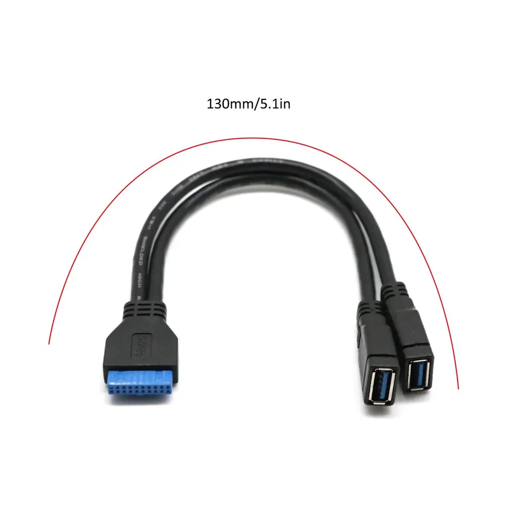 10-дюймовый 2 порта Usb 3 0 Type-A до 20Pin материнская плата гнездовой разъем y-кабель