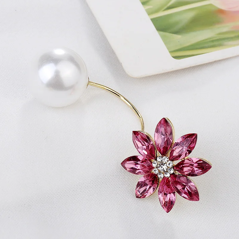 Корейский высококачественный кристаллический защитный булавка на воротник для