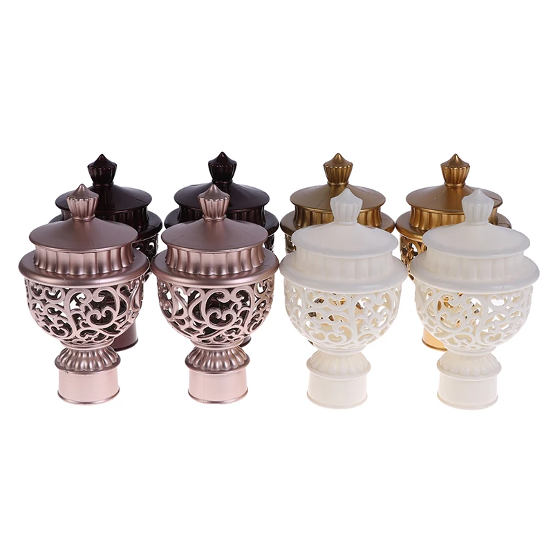 

New 2Pcs Multiple Sizes Curtain Rod Cap Finials Plastic Vintage Drapery Rail Ends
