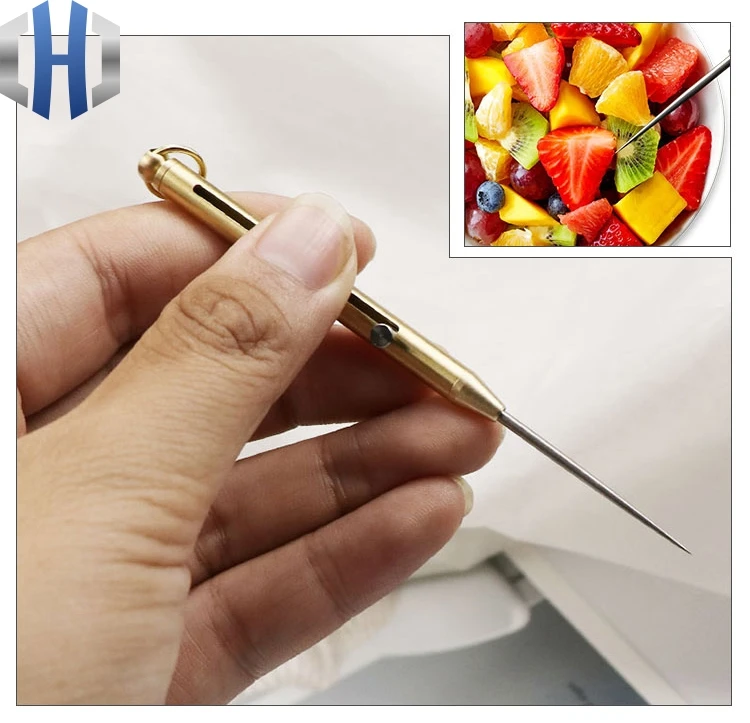 Выдвижная зубочистка из титанового сплава портативная многофункциональная