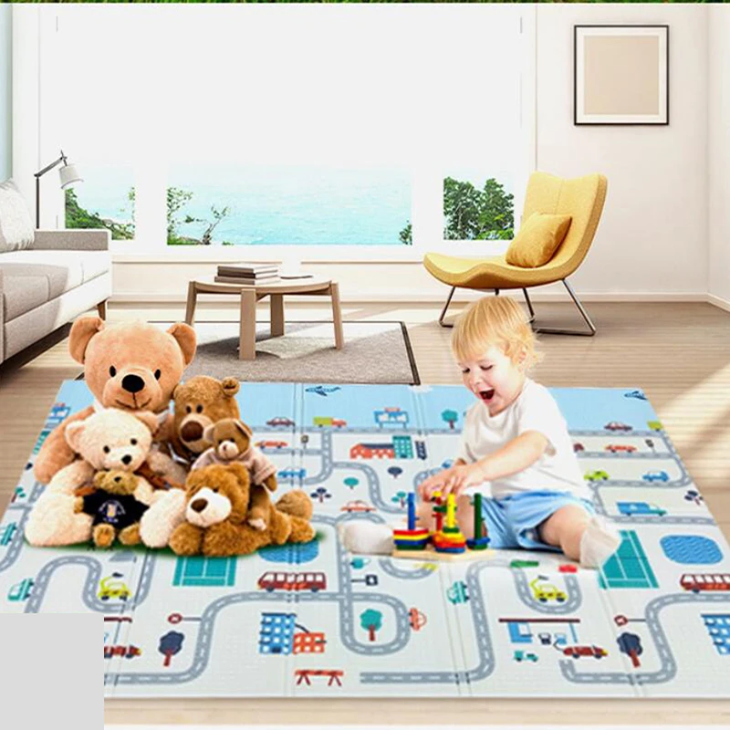 XPE Folding Baby Play Mat Crawling Toys for Children's Carpet Climbing Gyme Game Road Pad Living Room Home Kids Rug | Игрушки и