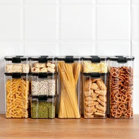 transparent airtight pantry pasta box multigrain sealed cans food storage container plastic kitchen refrigerator with lid cereal