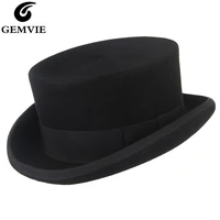 gemvie 11 cm woolen felt top hat new cylindrical round magicians hat for men and women fedoras