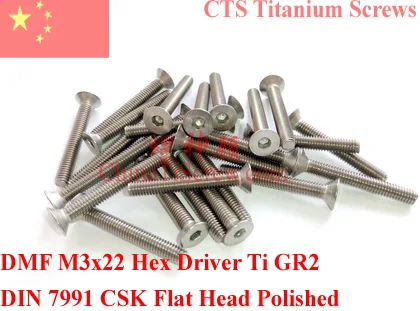 DIN 7991 M3 титановый винт M3x15 M3x16 M3x18 M3x20 M3x22 M3x25 плоская головка шестигранник 2 0 драйвер
