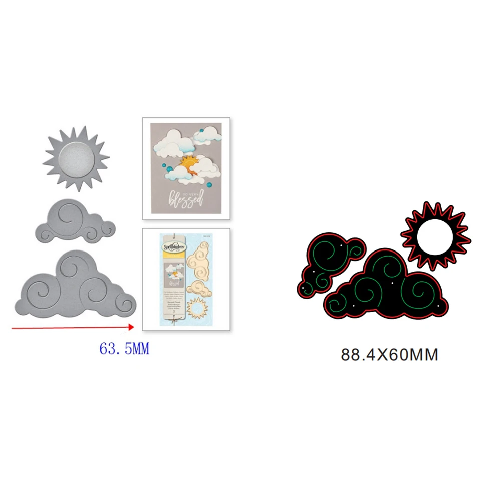 Солнце и облака рождественские заготовки Скрапбукинг новое прибытие металла