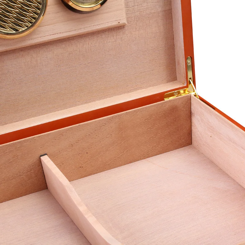 Дерево кедра с подкладкой хьюмидор хранения Чехол коробка увлажнителем и