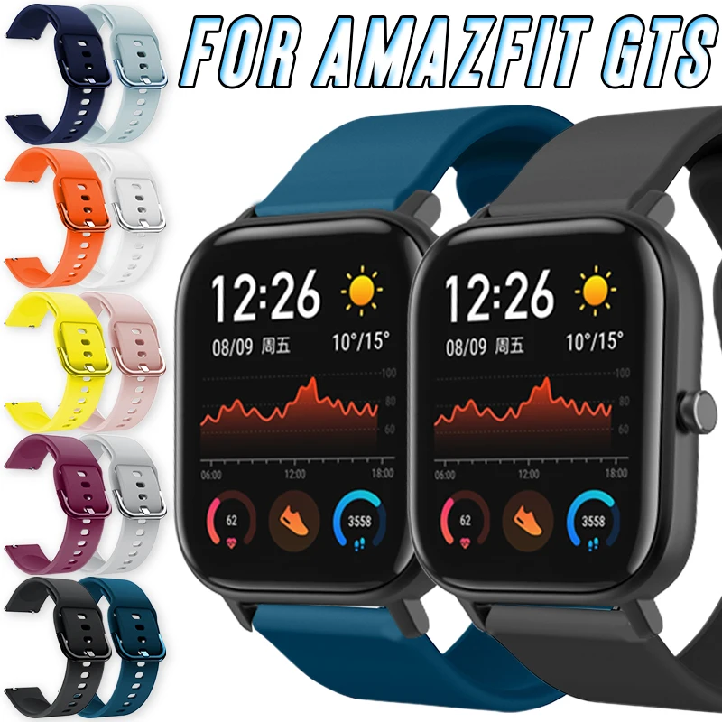 

For Huami Amazfit GTS Watch 20mm Silicone Strap Smartwatch Replacement Soft Sport Bracelet Colored Clasp Wristband Accessories